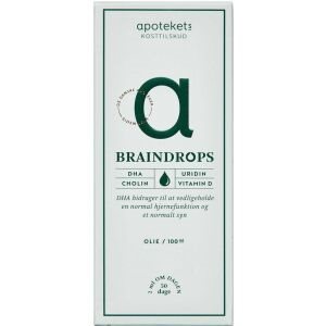 Apotekets Braindrops Olie, 100 ml (Udløb: 28/09/2025)